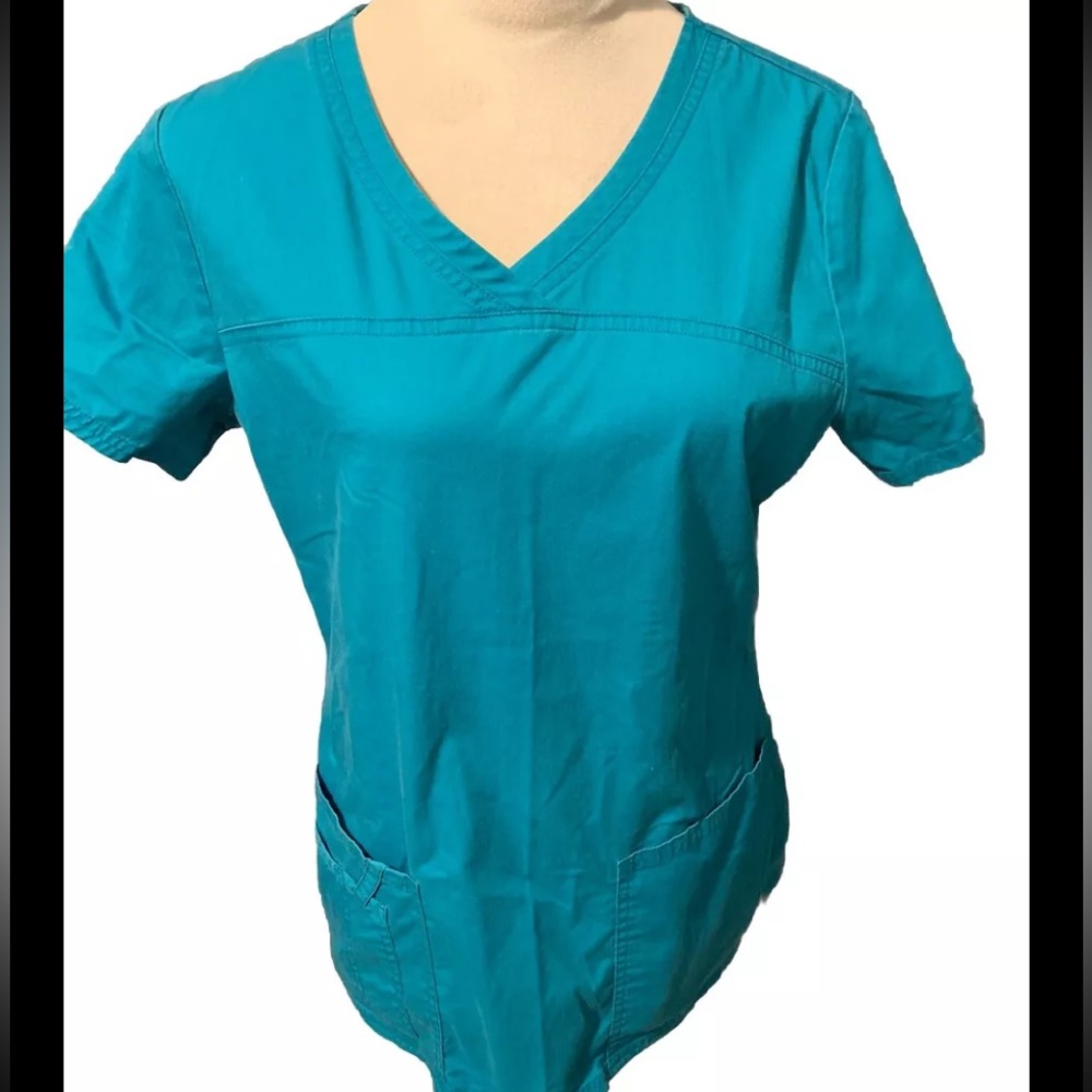 Cherokee Core Stretch Scrub Top Turquoises Size Small